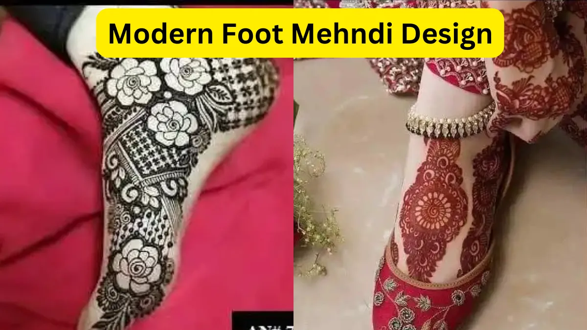 modern foot mehndi design